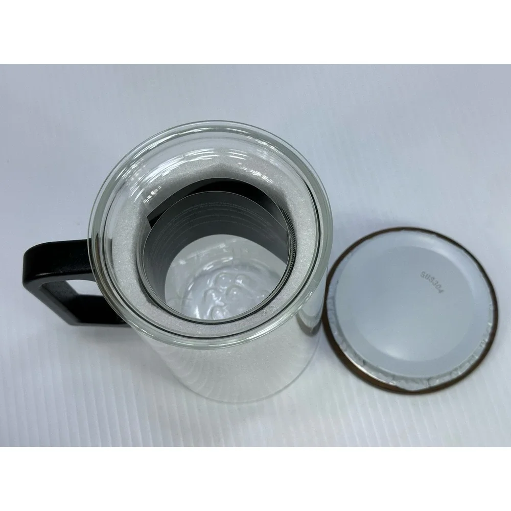 New UNBREAKABLE BRAND BOROSILICATE GLASS Tea Infuser‎ Mug Removable Strainer